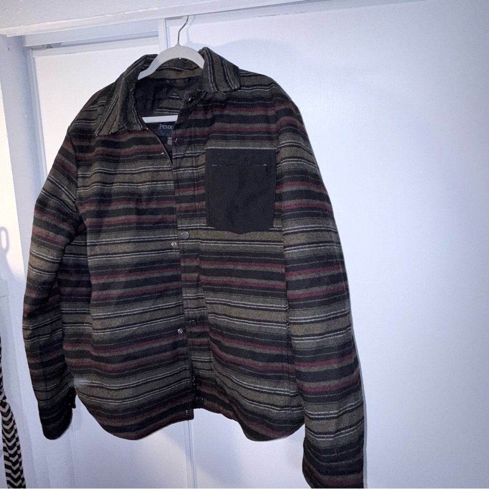 Pendleton Gray and Red Striped Jacket - image 2